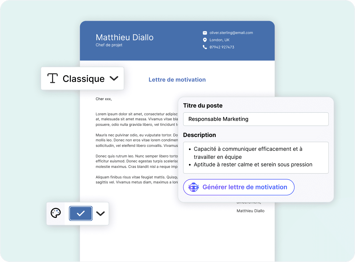 Lettre de motivation