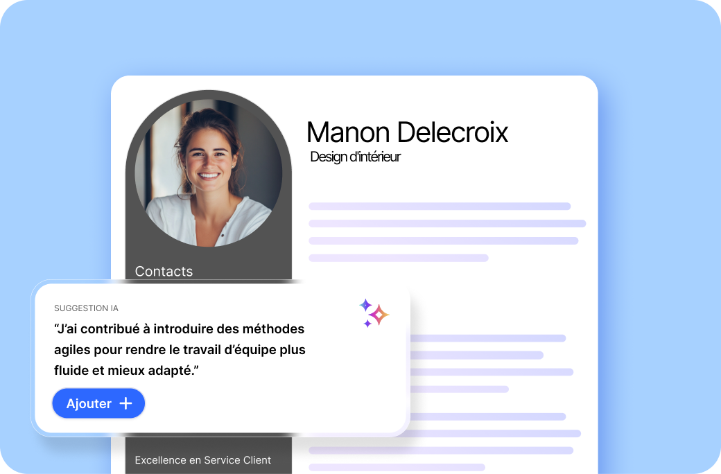 Rédigez entièrement votre CV ou obtenez un peu d'aide de l'IA