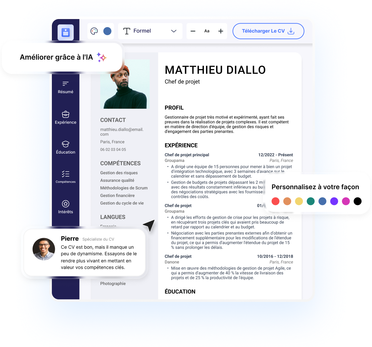 La façon la plus simple de créer un <span class="hero-title-span">CV qui se démarque</span>