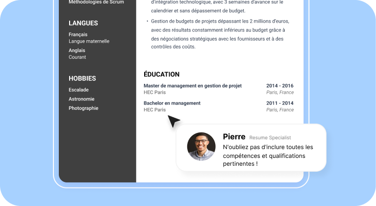 Analyse de CV par un expert